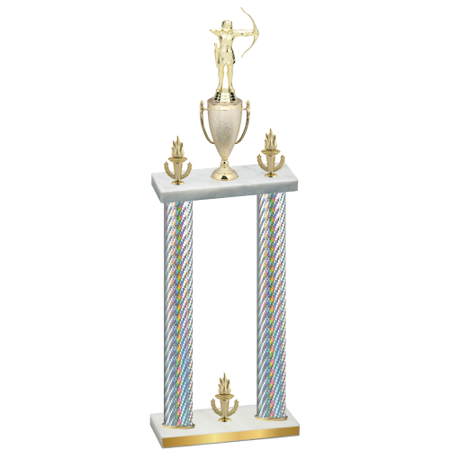 Double Silver Carbon Fiber Victory Archery Trophy