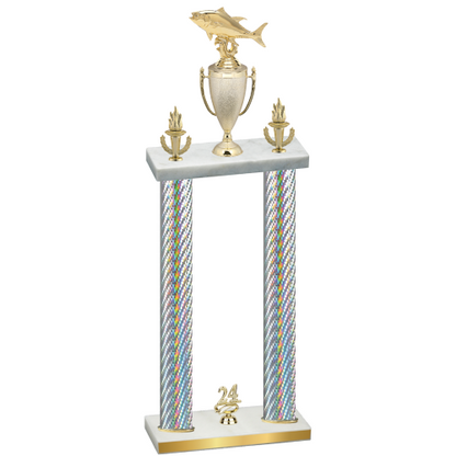 Double Silver Carbon Fiber Year Fishing Trophy