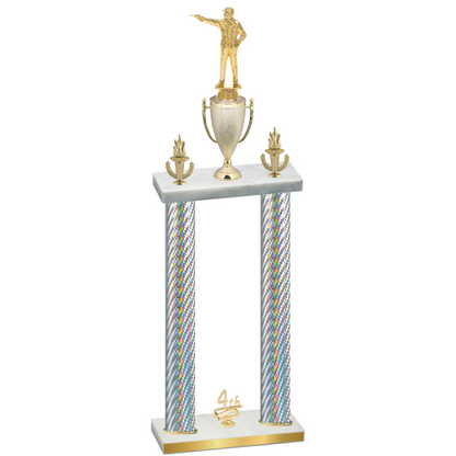 Double Silver Carbon Fiber Fourth Place Shooter Trophy