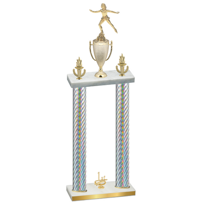 Double Silver Carbon Fiber First Place Skater Trophy