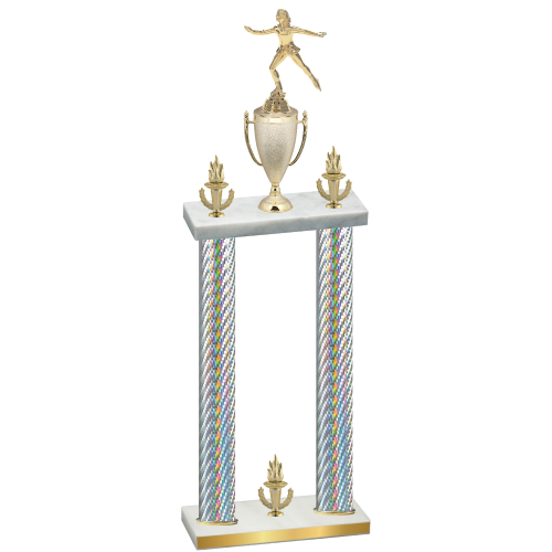 Double Silver Carbon Fiber Victory Skater Trophy