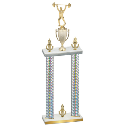 Double Silver Carbon Fiber Victory Weights Trophy