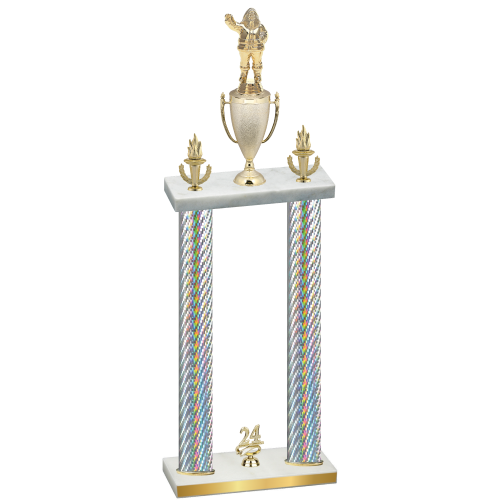 Double Silver Carbon Fiber Year Holiday Trophy