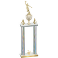 Double Silver Carbon Fiber Second Place Basketball Trophy