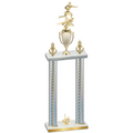Double Silver Carbon Fiber First Place Flag Football Trophy