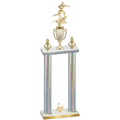 Double Silver Carbon Fiber Second Place Flag Football Trophy