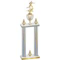 Double Silver Carbon Fiber Victory Flag Football Trophy