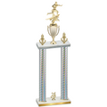 Double Silver Carbon Fiber Year Flag Football Trophy