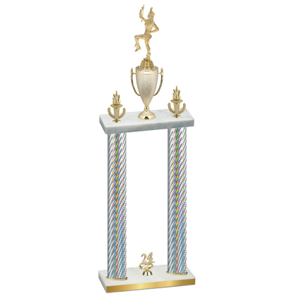 Double Silver Carbon Fiber Year Majorette Trophy