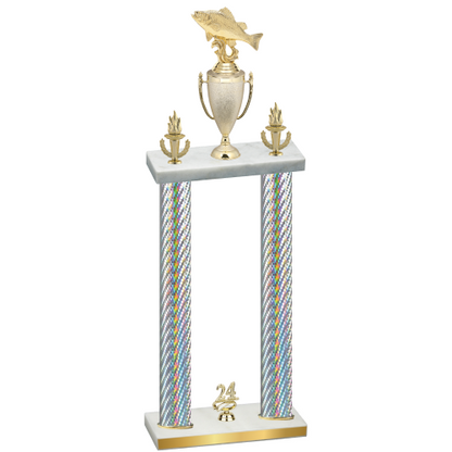 Double Silver Carbon Fiber Year Fishing Trophy