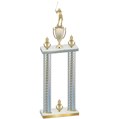 Double Silver Carbon Fiber Victory Golf Trophy