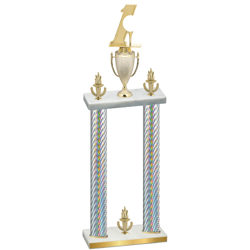 Double Silver Carbon Fiber Victory Golf Trophy