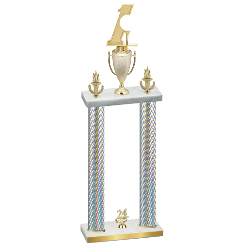 Double Silver Carbon Fiber Year Golf Trophy