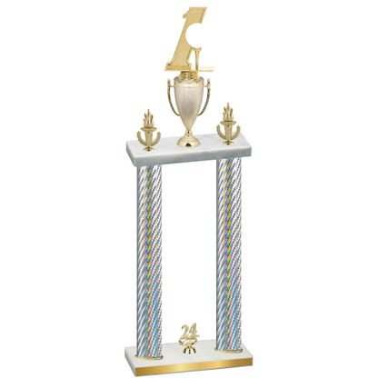 Double Silver Carbon Fiber Year Golf Trophy