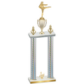 Double Silver Carbon Fiber Third Place Karate Trophy