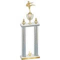 Double Silver Carbon Fiber Third Place Karate Trophy