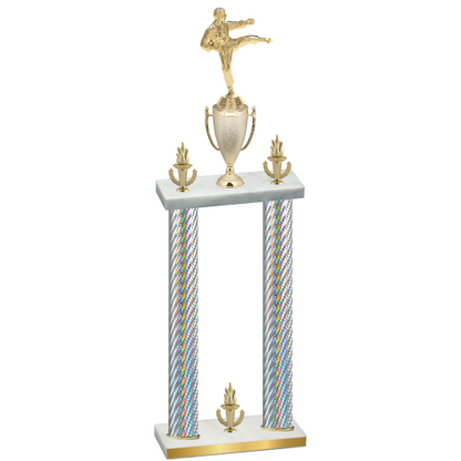Double Silver Carbon Fiber Victory Karate Trophy