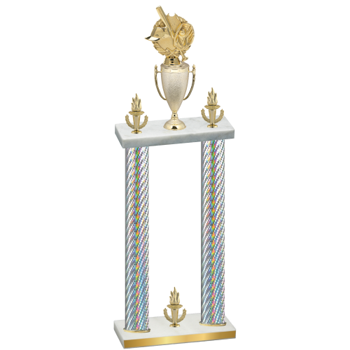 Double Silver Carbon Fiber Victory Baseball Trophy
