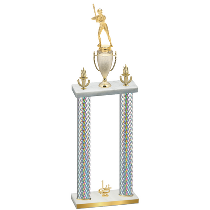 Double Silver Carbon Fiber First Place Softball Trophy