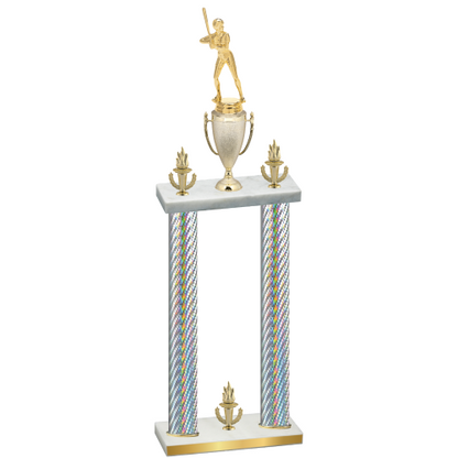 Double Silver Carbon Fiber Victory Softball Trophy