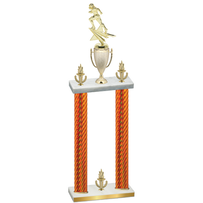 Double Orange Carbon Fiber Victory Football Trophy