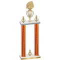 Double Orange Carbon Fiber Victory Soccer Trophy