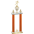 Double Orange Carbon Fiber Third Place Running Trophy