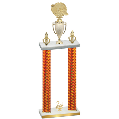 Double Orange Carbon Fiber Second Place Running Trophy