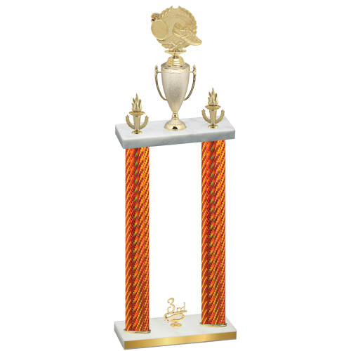 Double Orange Carbon Fiber Third Place Running Trophy