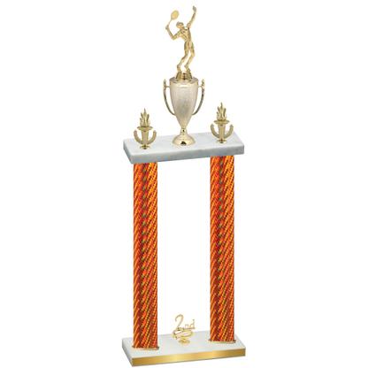 Double Orange Carbon Fiber Second Place Tennis Trophy