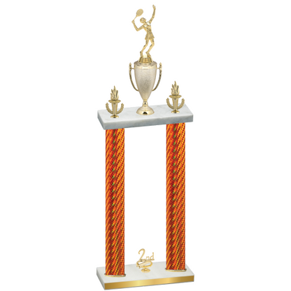 Double Orange Carbon Fiber Second Place Tennis Trophy