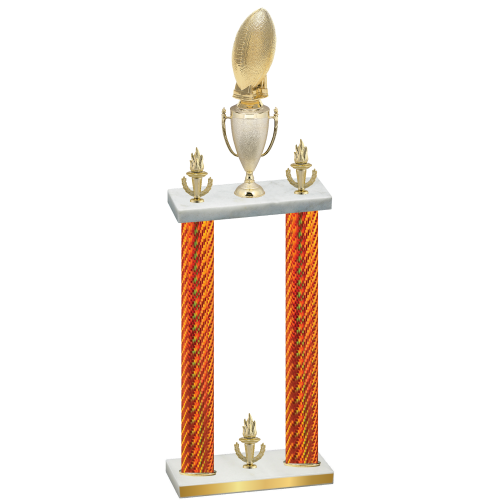 Double Orange Carbon Fiber Victory Football Trophy