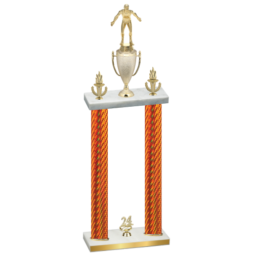 Double Orange Carbon Fiber Year Wrestling Trophy