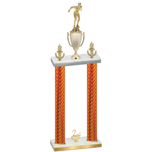 Double Orange Carbon Fiber Second Place Swimming Trophy