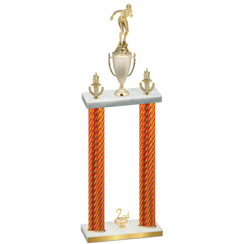 Double Orange Carbon Fiber Second Place Tennis Trophy