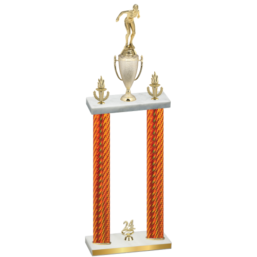 Double Orange Carbon Fiber Year Tennis Trophy