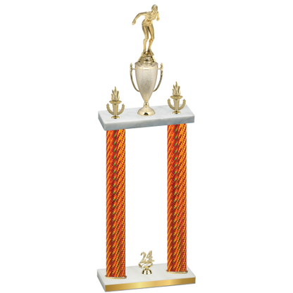 Double Orange Carbon Fiber Year Tennis Trophy