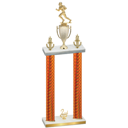 Double Orange Carbon Fiber Second Place Football Trophy