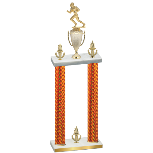 Double Orange Carbon Fiber Victory Football Trophy