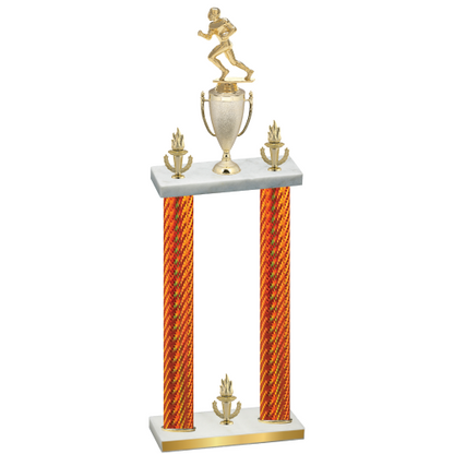 Double Orange Carbon Fiber Victory Football Trophy