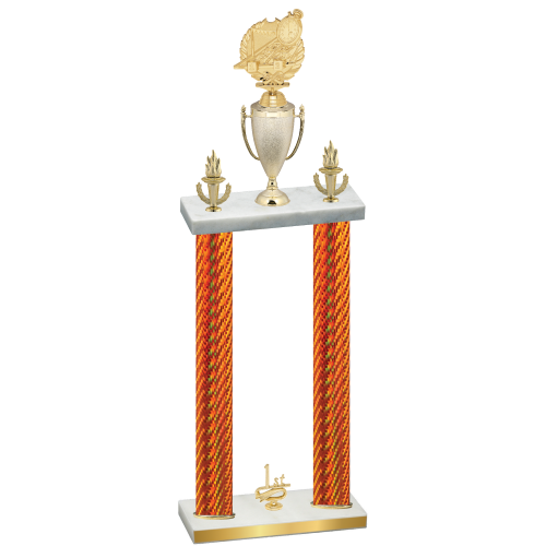Double Orange Carbon Fiber First Place Swimming Trophy