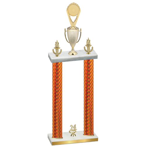 Double Orange Carbon Fiber Year Insert Trophy