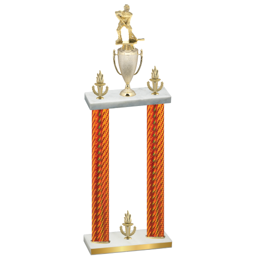 Double Orange Carbon Fiber Victory Hockey Trophy