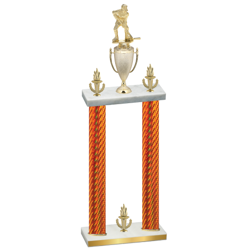 Double Orange Carbon Fiber Victory Hockey Trophy