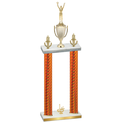Double Orange Carbon Fiber First Place Victory Trophy