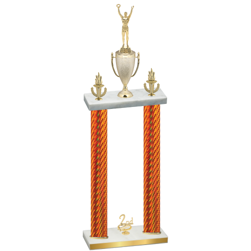 Double Orange Carbon Fiber Second Place Victory Trophy