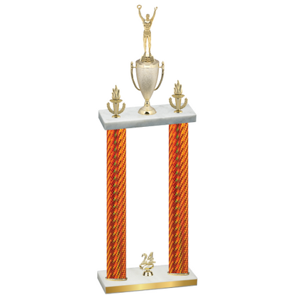Double Orange Carbon Fiber Year Victory Trophy