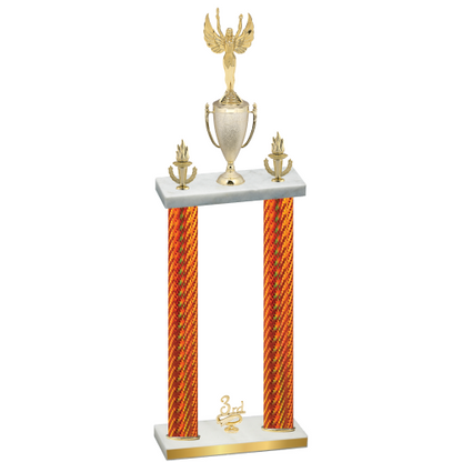 Double Orange Carbon Fiber Third Place Victory Trophy