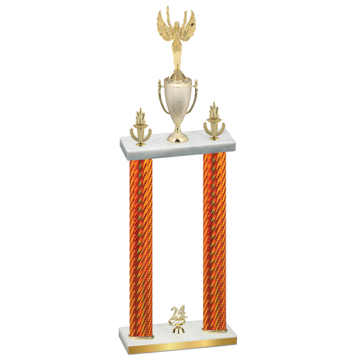 Double Orange Carbon Fiber Year Victory Trophy
