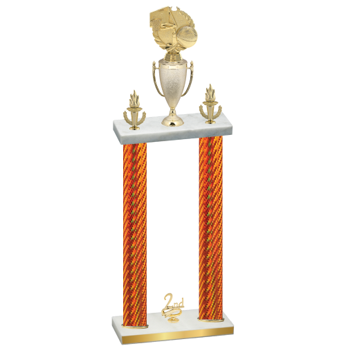 Double Orange Carbon Fiber Second Place Basketball Trophy